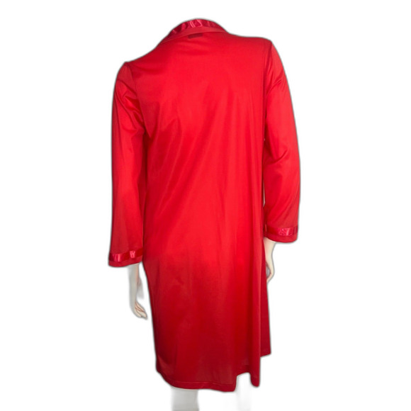 Vintage 1960s Henson Kickernick Red Long Sleeve Button Up Nightgown Size S - Picture 5 of 7